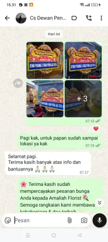 Testimonial Papan Bunga Pernikahan pangkal pinang