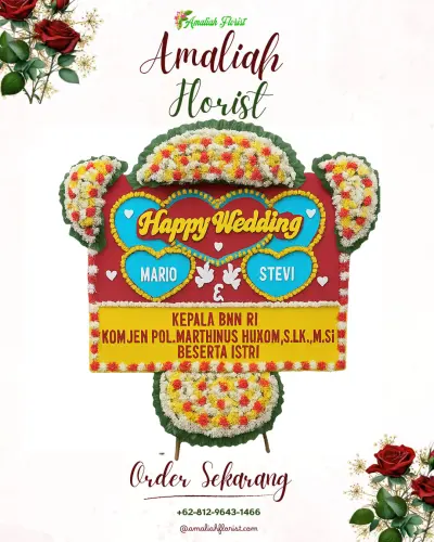 Karangan Papan Bunga Pernikahan pangkal pinang